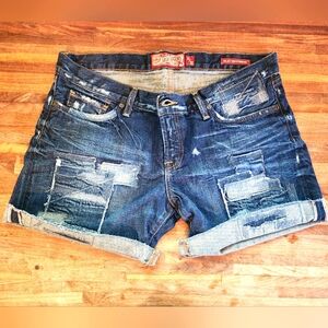 Lucky Brand Distressed Denim Shorts - Blue